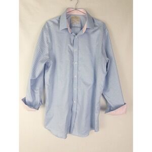 Hawes Curtis Shirt Mens 16.5 34 Slim Fit Non Iron Check Casual Button Up